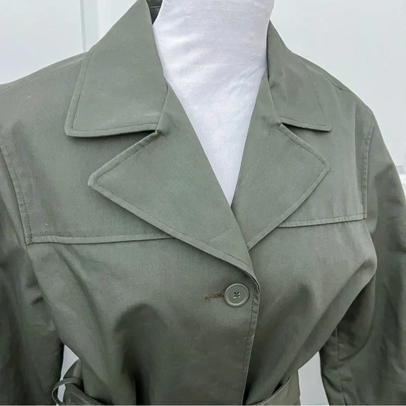Old Navy Classic Trench Coat — Size XL- Army Green - Picture 2 of 5